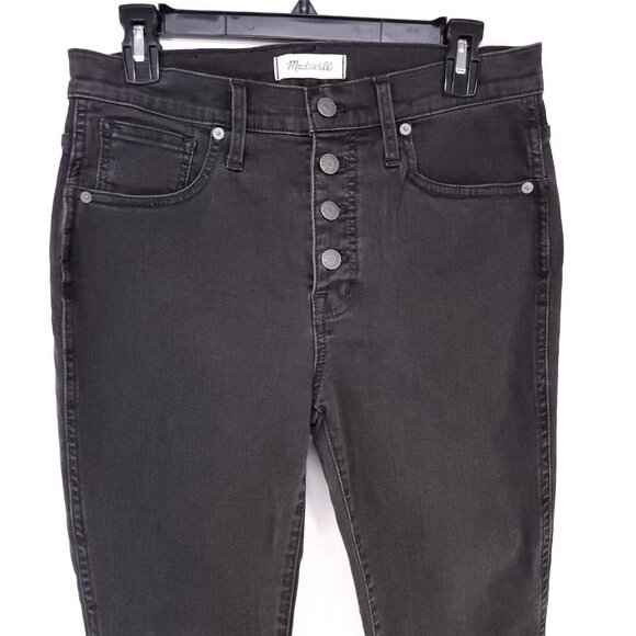 Madewell 10" High-Rise Skinny Jeans Size 29P Raw Hem Fray Button Fly - Picture 3 of 12